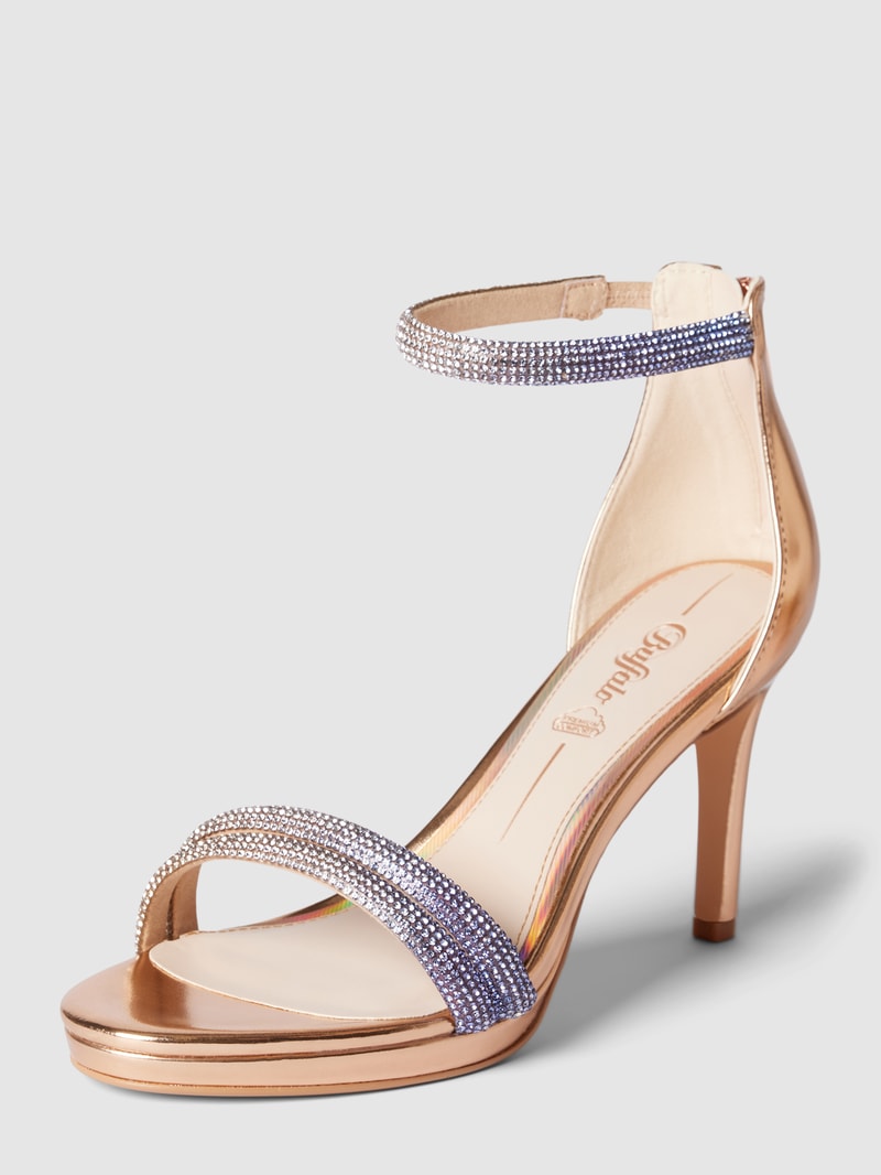 Sandalette mit Allover-Paillettenbesatz Modell 'SELMA' in kupfer