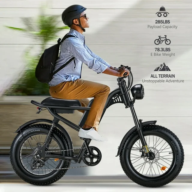 Ridingtimes Z8 Snow Ebikes for Adults, 20 Fat Tire, 1500W Motor, 28Mph, 6 Layer Full Suspension