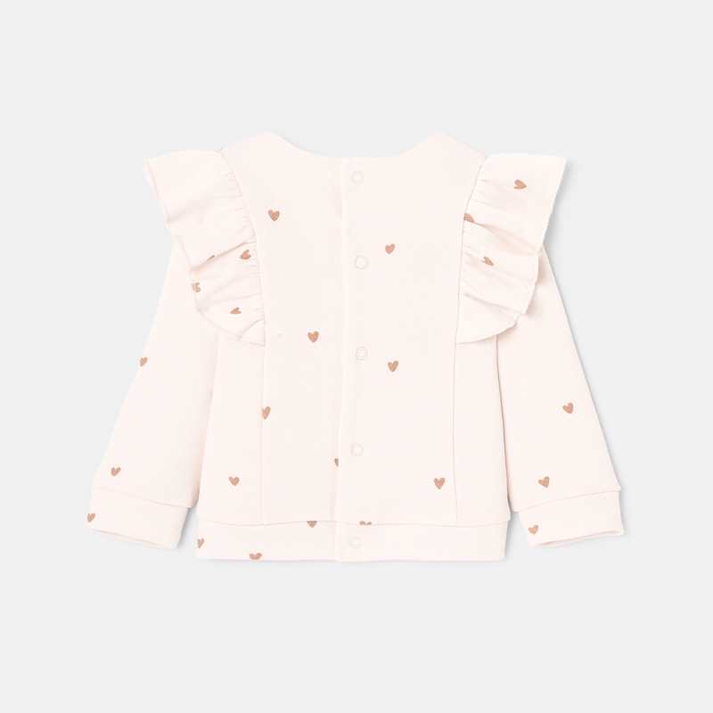 Sweat en molleton à manches volantées rose mixte Absorba