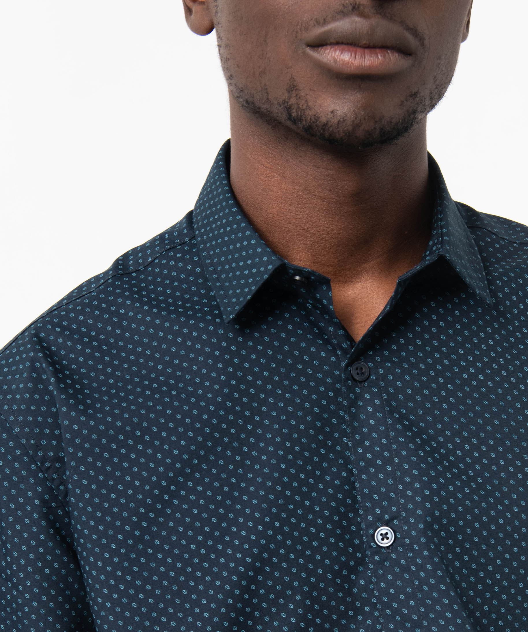 Chemise manches longues à micro-motifs homme imprime | GEMO