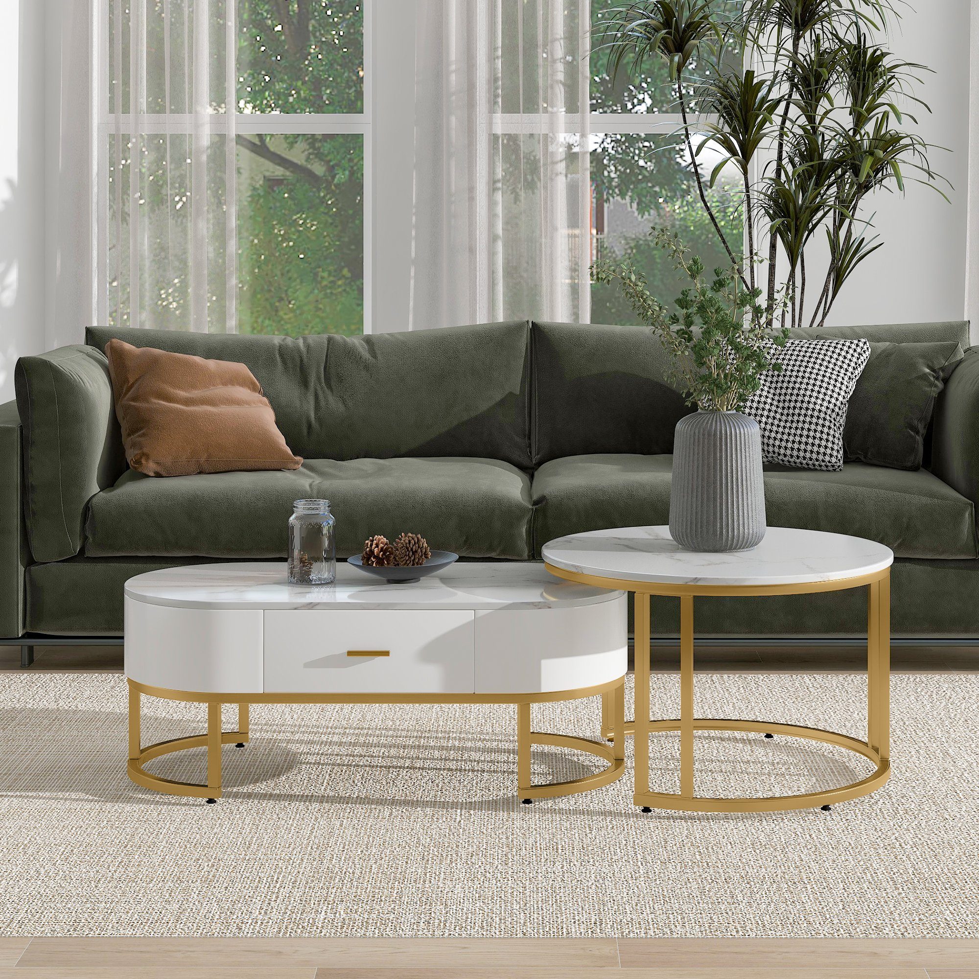 PFCTART Couchtisch Couchtisch 2 Stück Tischgestell Metallic Gold, Eleganter Couchtisch (2-St)