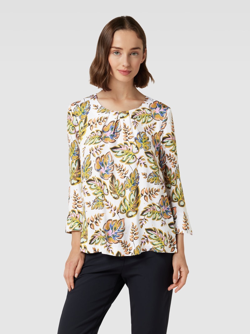 Blusenshirt mit floralem Muster Modell 'Laila' in offwhite