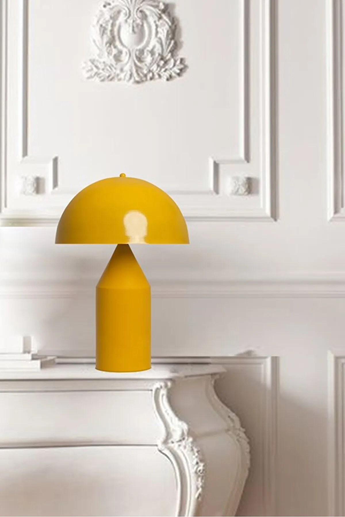 Bamyum  Lipeo Tischlampe Gelb 30cm, Pilzlampe Metalllampe