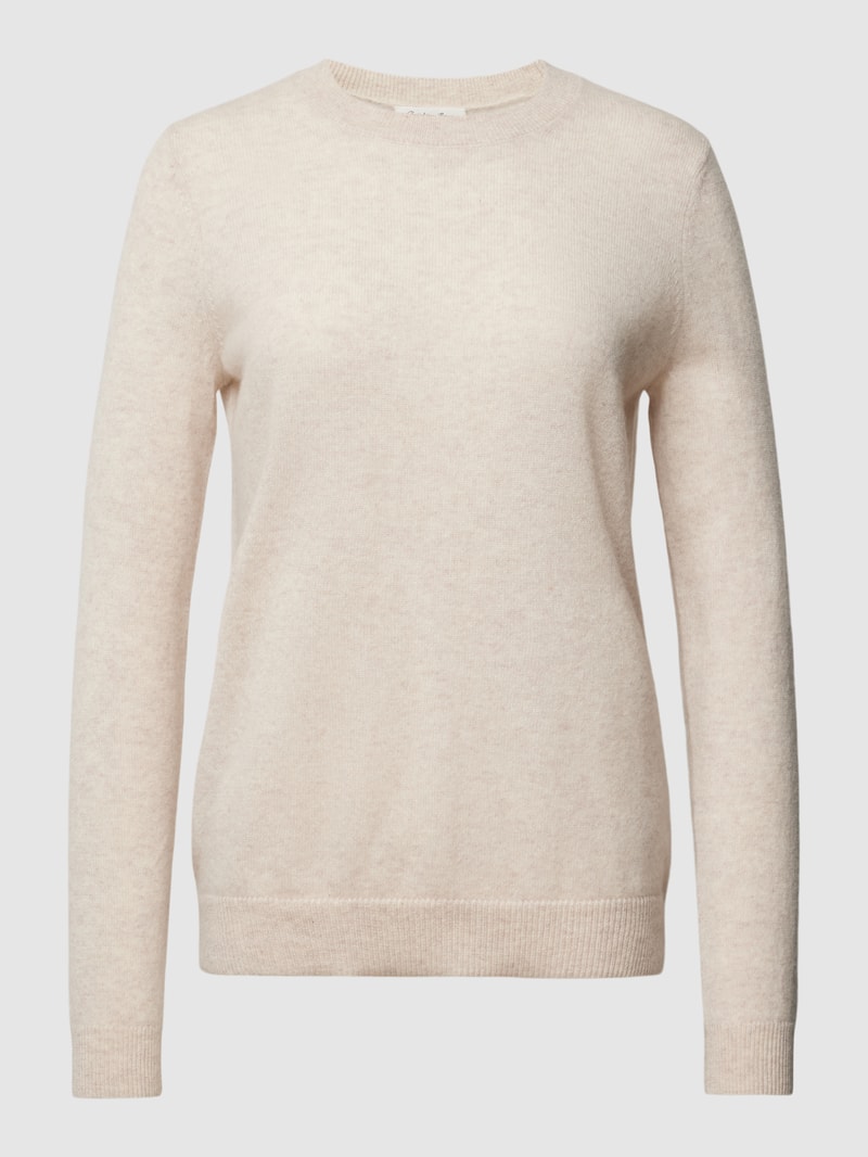 Kaschmirpullover in melierter Optik in beige meliert