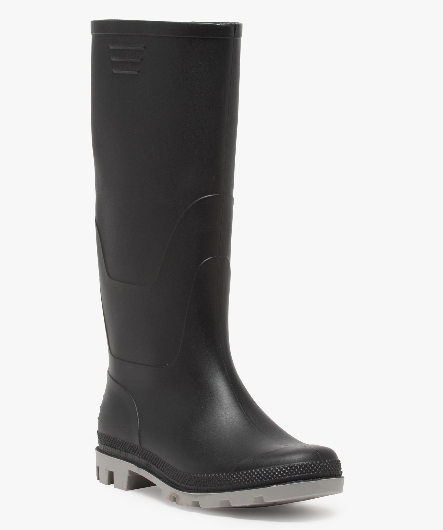 Bottes de pluie homme à semelle crantée contrastée noir | GEMO