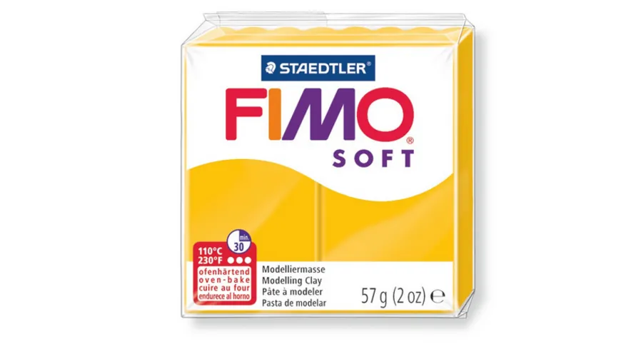 STAEDTLER FIMO - 8020-16 soft Ofenhärtende Modelliermasse sonnengelb 57 g