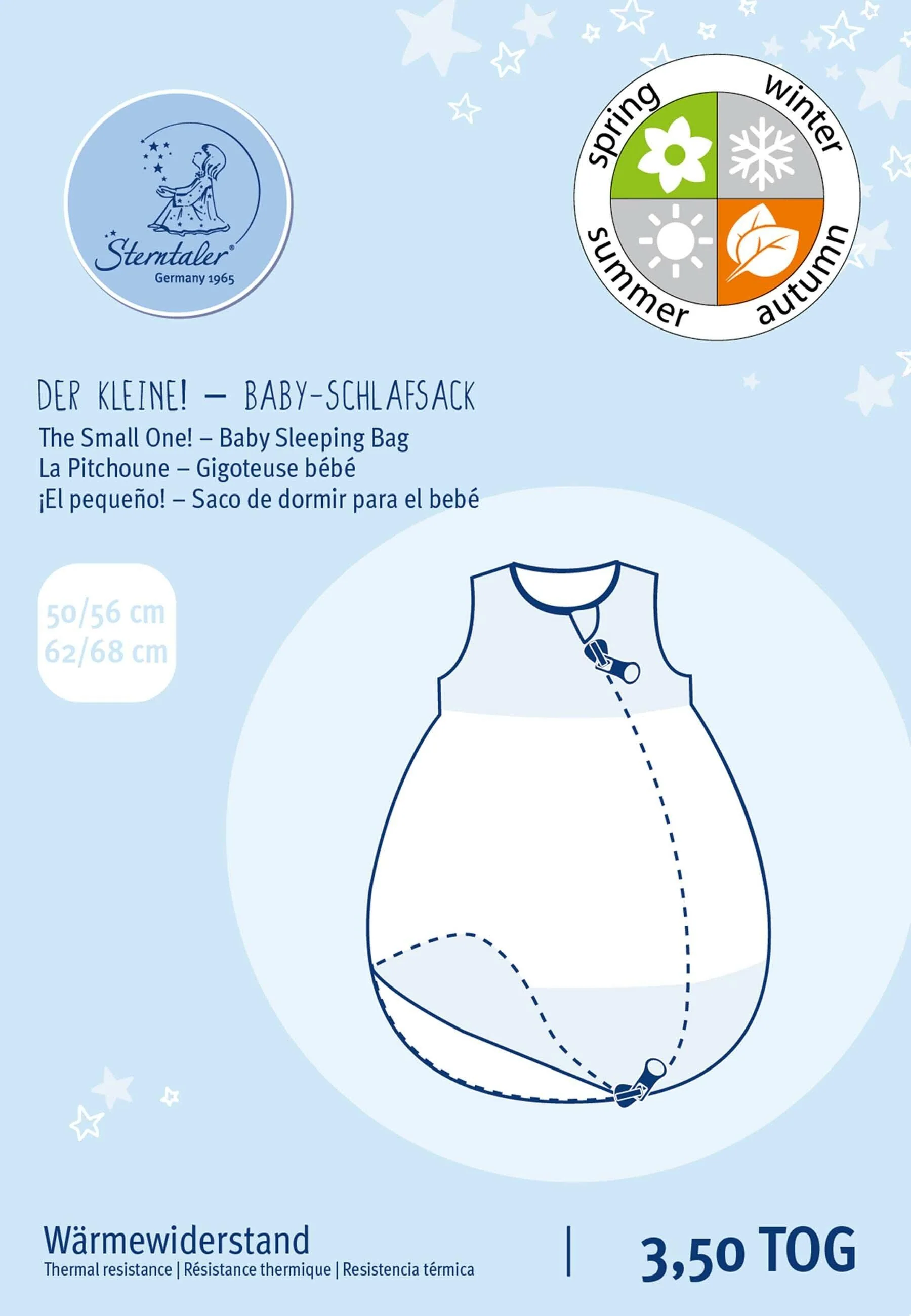 Baby-Schlafsack 50/56 Schaf Stanley 3,50 TOG, Grau