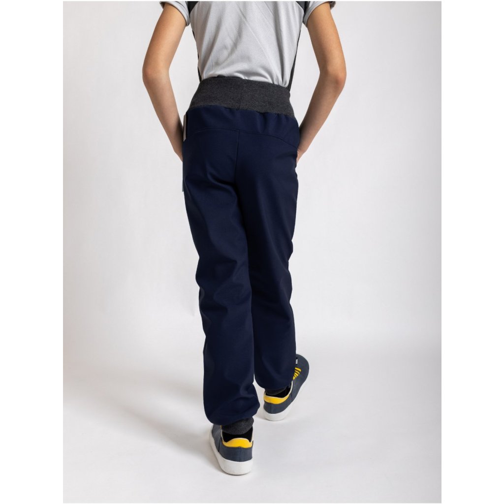 Unuo Kinder-Softshellhose mit Fleece Street Blau-Schwarz