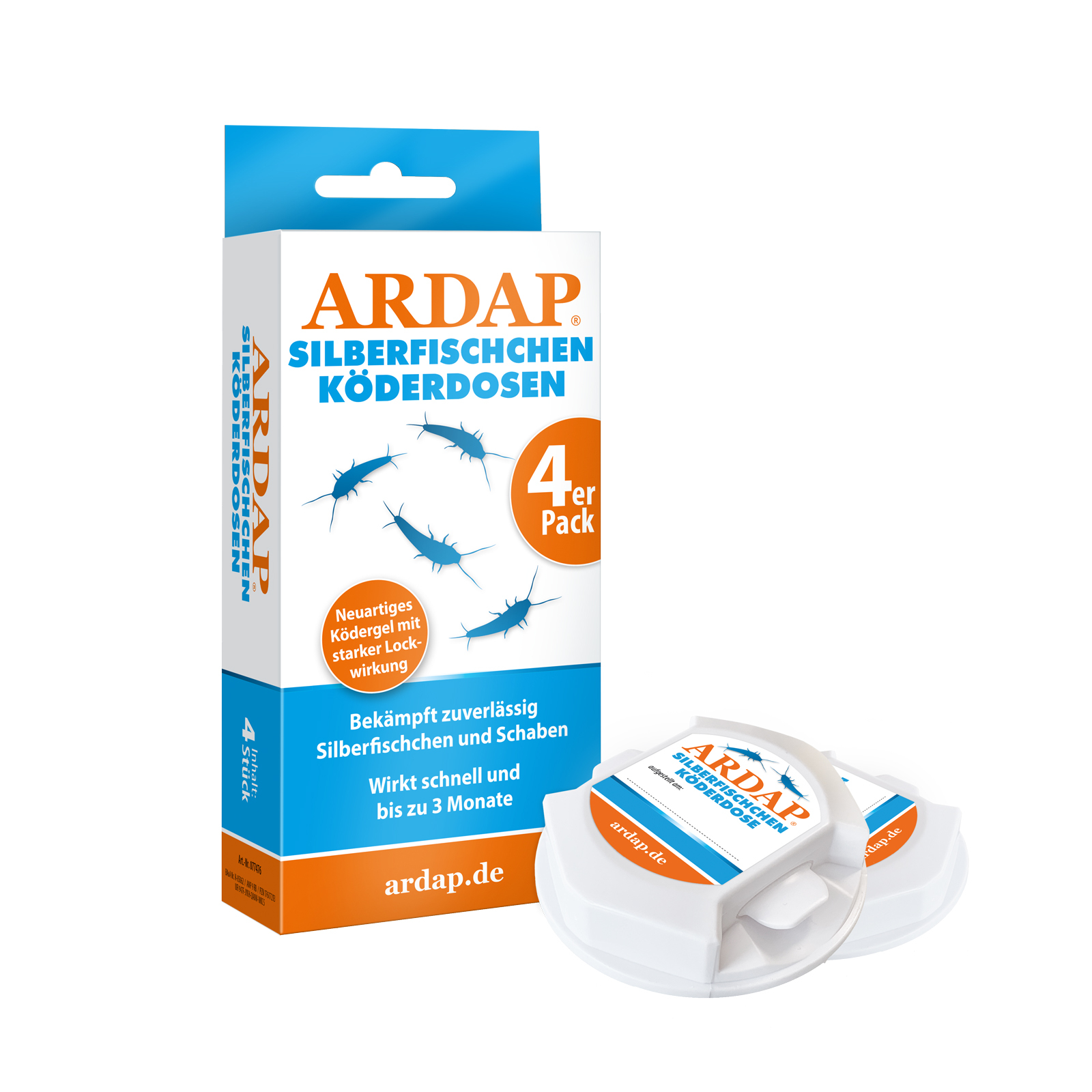Ardap Zubehör Ardap Silberfischchen Köderdose 4er Pack