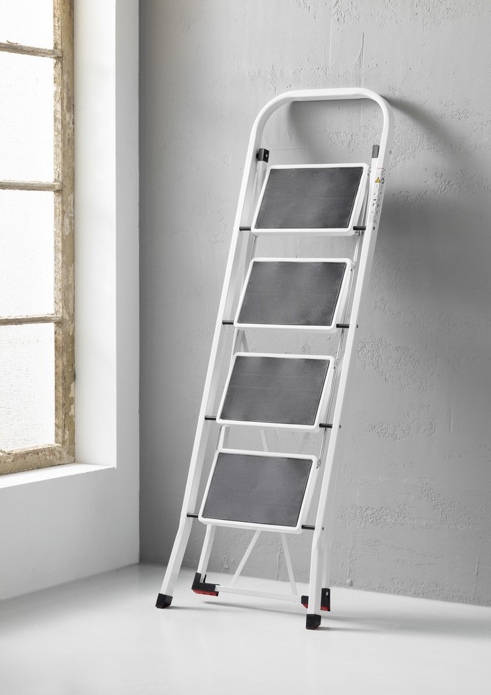 Kraft Werkzeuge Trittleiter vierstufig, 150kg Belastbarkeit