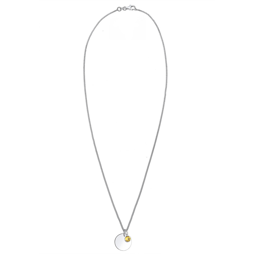 Elli Elli Collier Femmes Pendentif Plaquette Pierre de Naissance Avril avec Cristal en collier