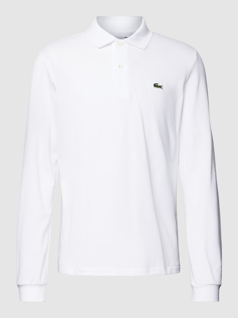 Poloshirt mit Logo-Patch in weiß