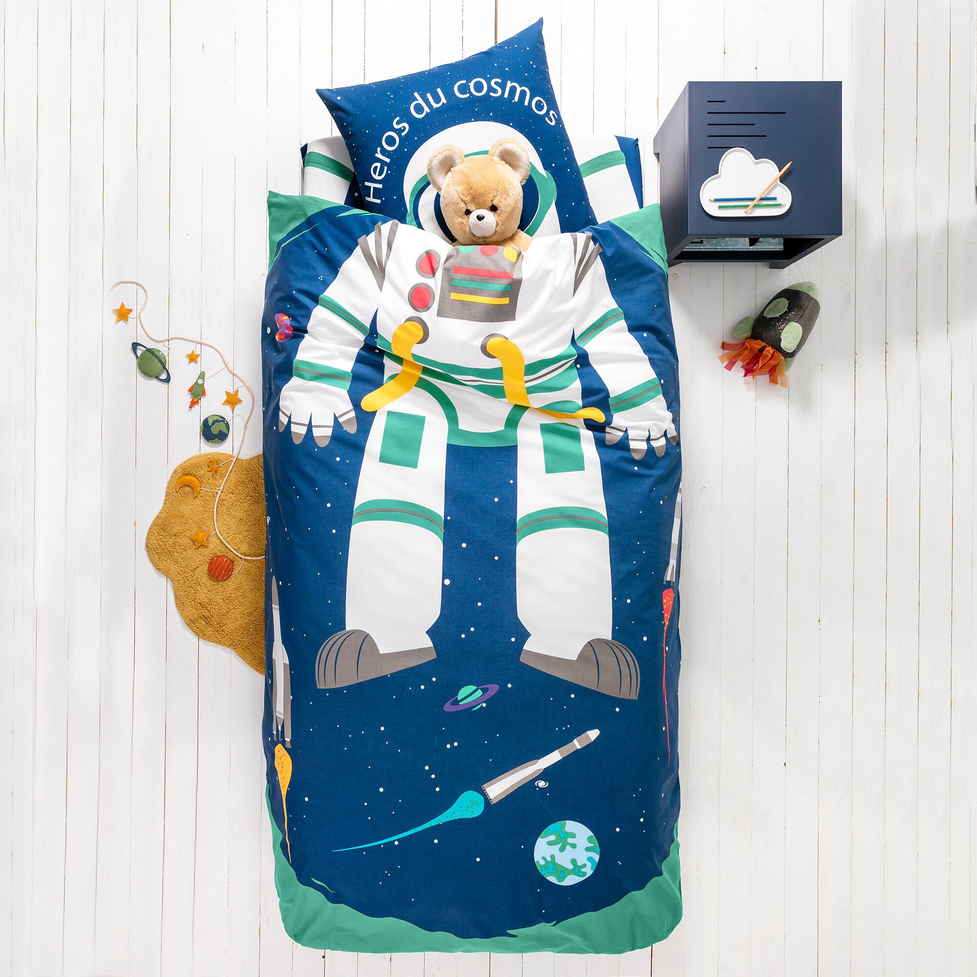 Linge de lit enfant déguisement Cosmos en coton