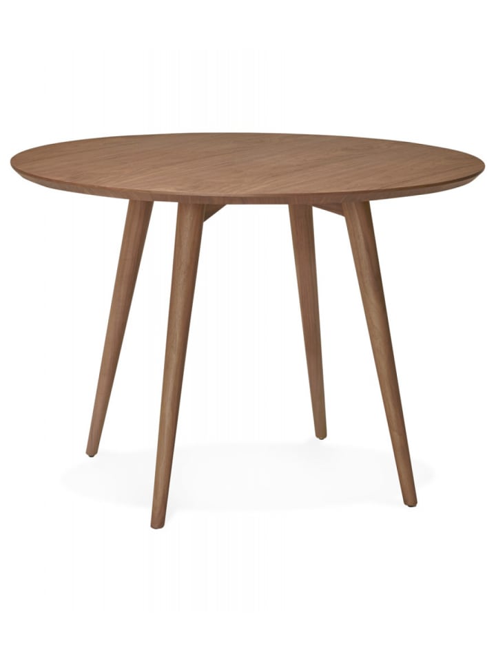 KADIMA DESIGN Runder Esstisch aus Walnussfurniertem Holz | Nordischer Stil in Braun günstig kaufen onesize