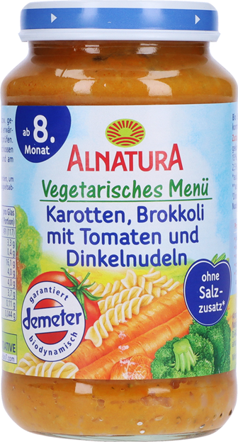 Alnatura Bio Karotten-Brokkoli mit Tomate & Dinkelnudeln