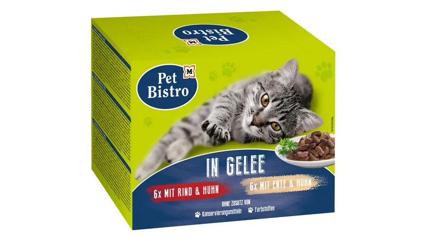 Pet Bistro Katzennassfutter In Gelee Variationen Rind + Geflügel 1200 g