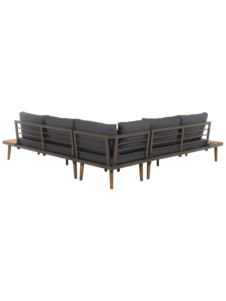 Beliani 7-tlg Lounge Set CORATO in Grau/Dunkler Holzfarbton/Heller Holzfarbton günstig kaufen onesize