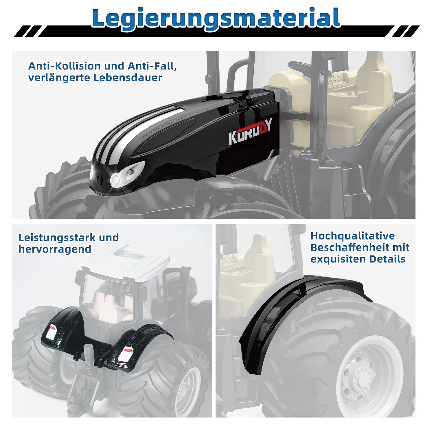 Esun RC-Traktor Ferngesteuerter Traktor Ferngesteuert, Traktor Spielzeug ab 2345Jahre (Komplettset), Spielzeug Traktor,WeihnachtsGeschenke für Kinder