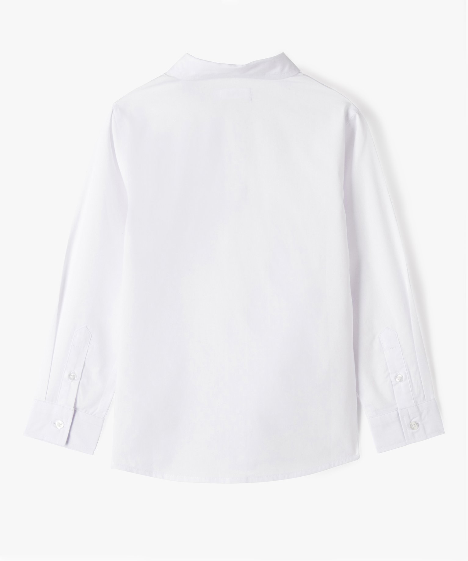 Chemise Garçon unie à manches longues blanc | GEMO