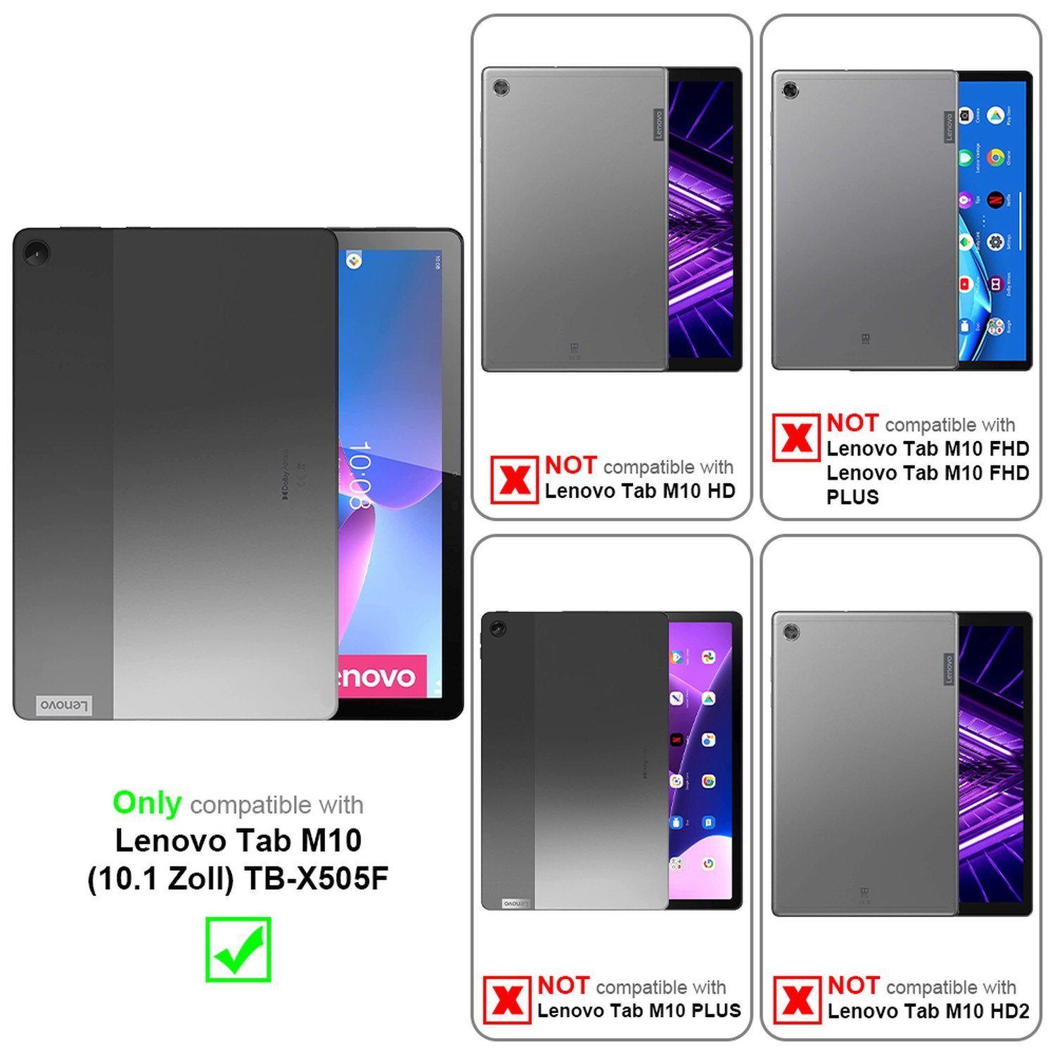 Cadorabo Tablet-Hülle Tablet Book (KEIN Wake Up) Lenovo Tab M10 (10.1 Zoll) TB-X505F