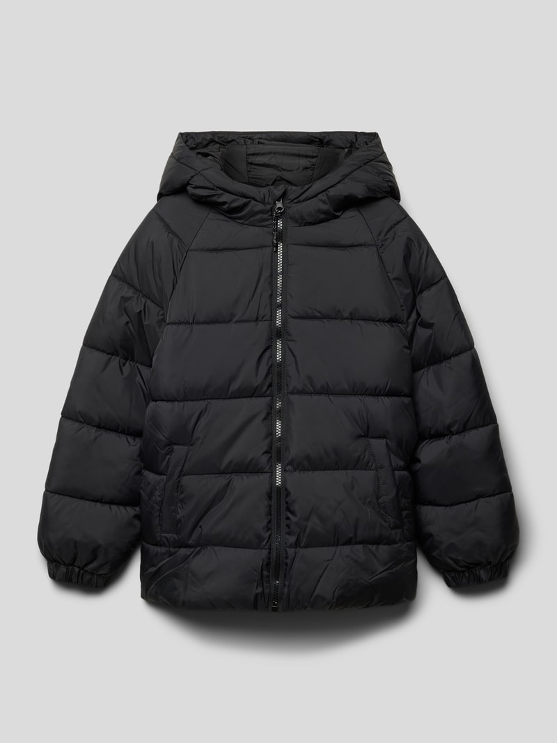 Steppjacke mit Kapuze Modell 'america' in schwarz