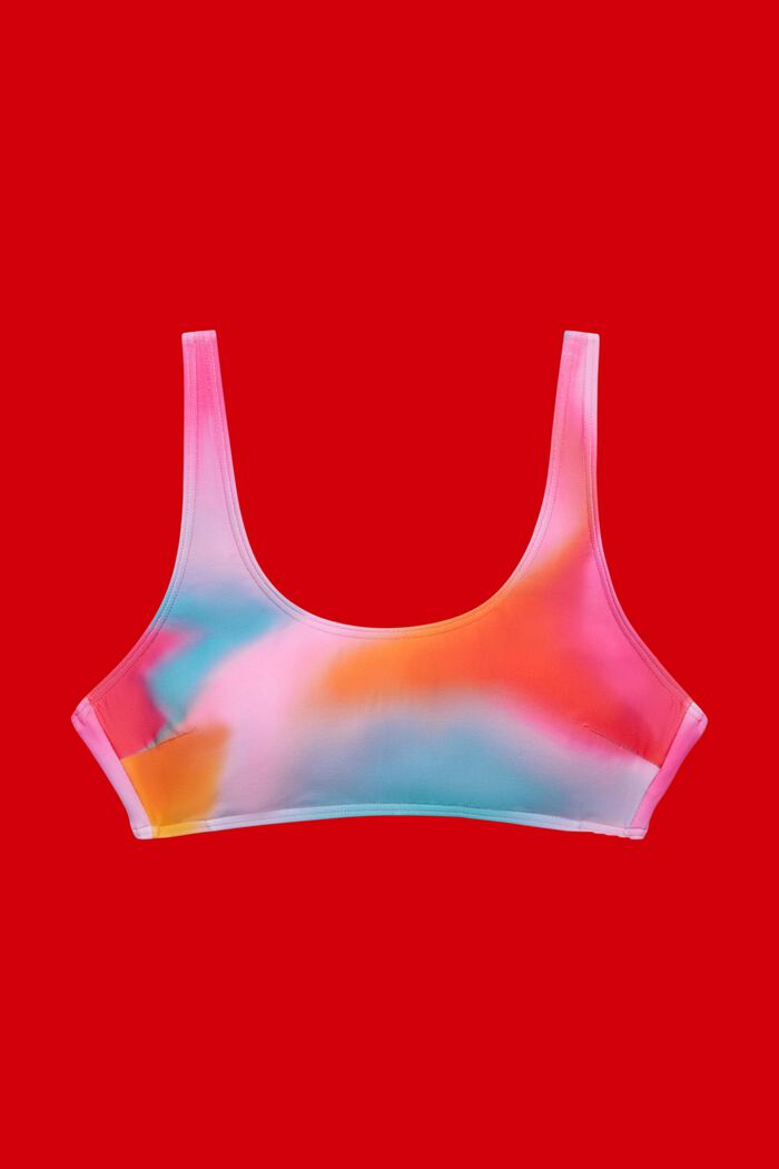 Bügelloses, wattiertes Bikinitop in Batikoptik
