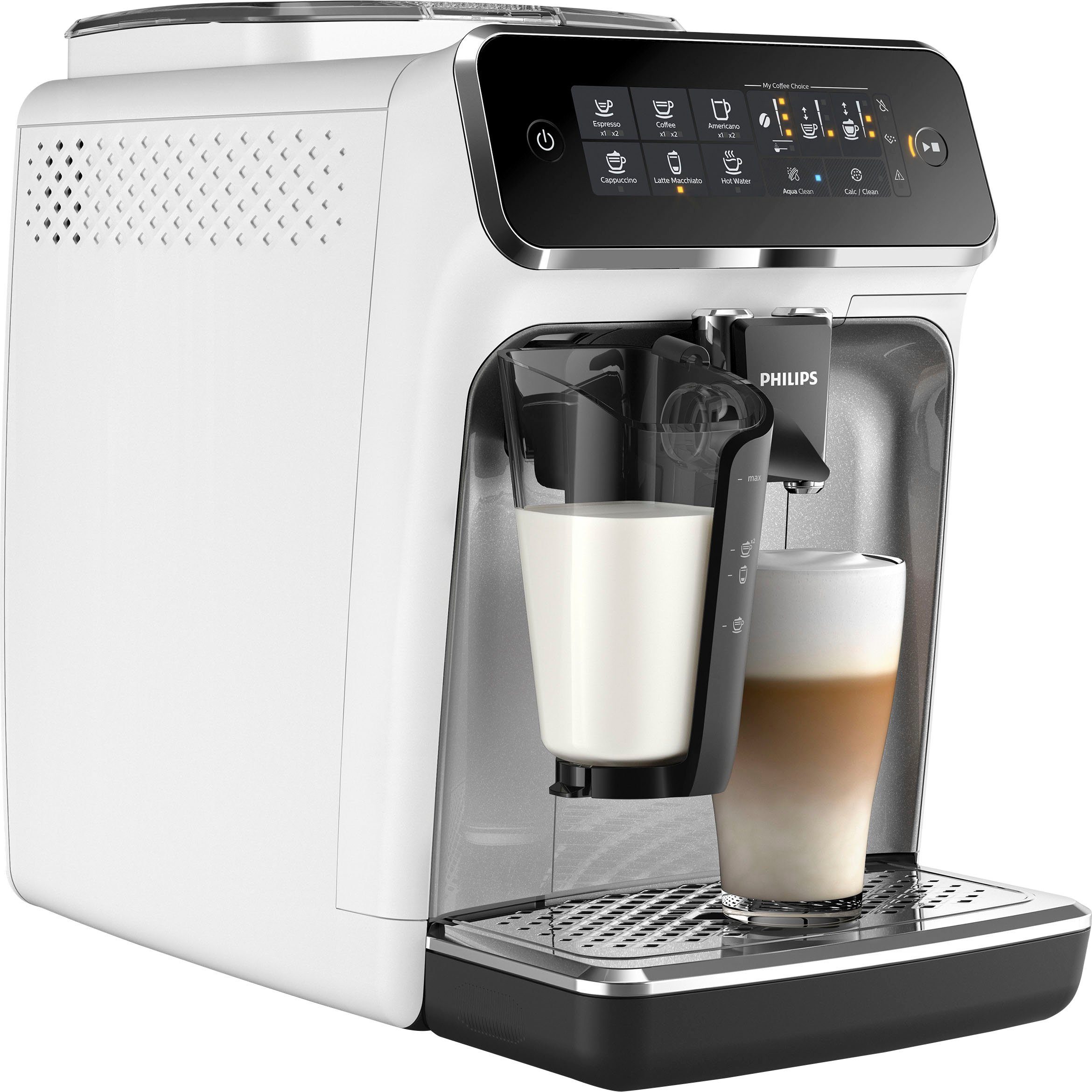 Philips Kaffeevollautomat 3200 Serie EP3243/70 LatteGo, inkl. gratis Genusspaket im Wert von UVP 49,99 €, weiß