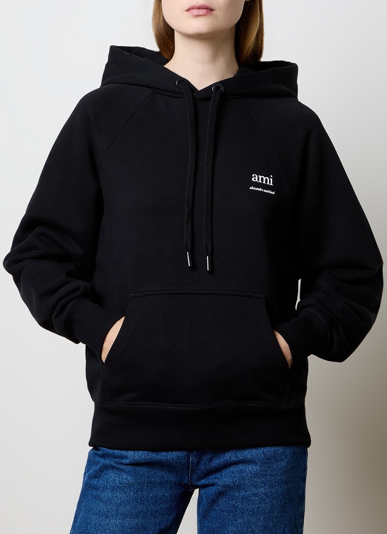 AMI Paris organic cotton hoodie with logo