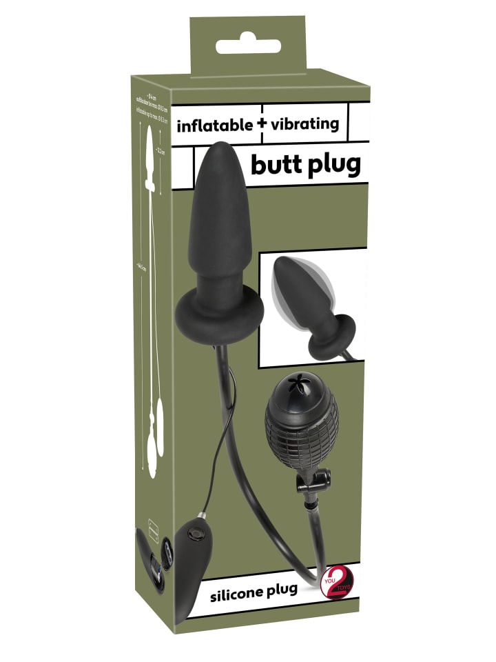 You2Toys aufblasbarer Analplug Inflatable Vibrating Butt Plug in schwarz günstig kaufen 12,2 cm