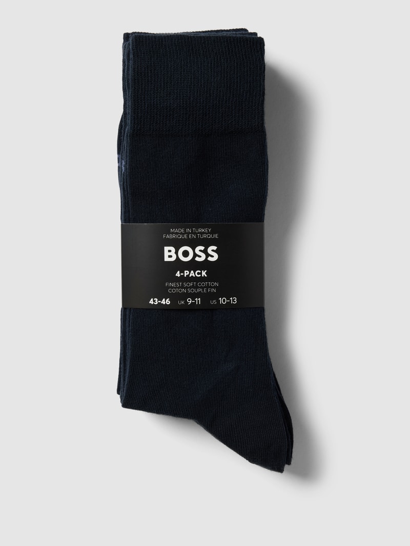 Socken mit Label-Detail im 4er-Pack in dunkelblau