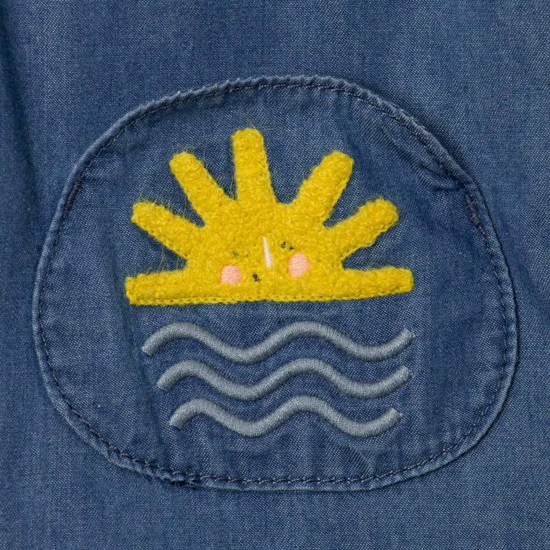 Robe bébé fille jean volant bleuee Catimini