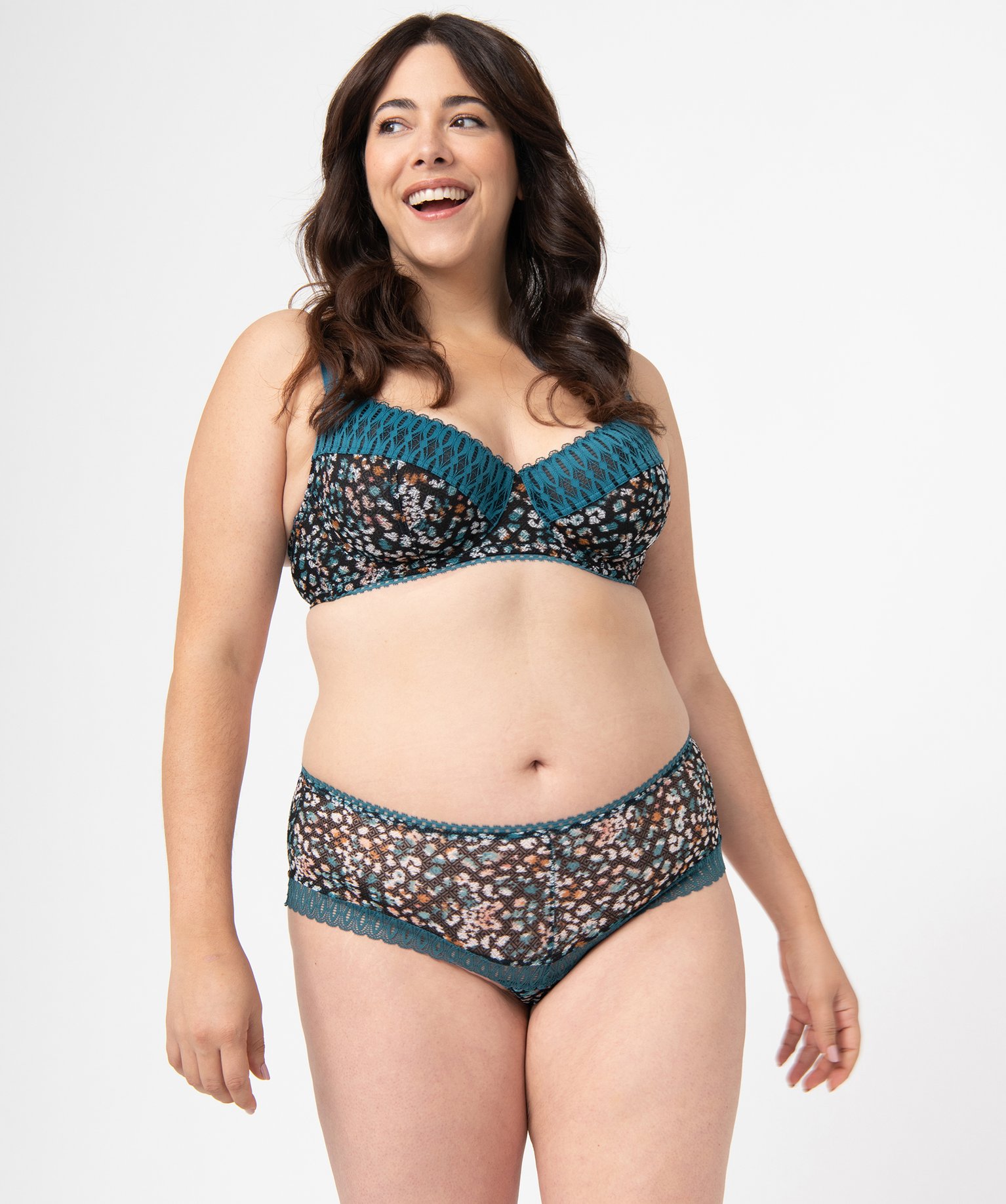 Shorty femme grande taille en dentelle imprime | GEMO