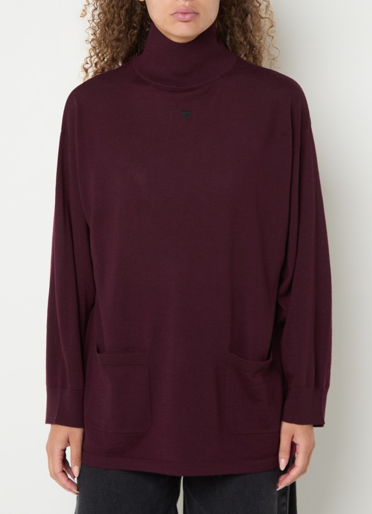 Maglione Max & Co Cabreo in lana vergine a maglia fine con tasche applicate e collo alto