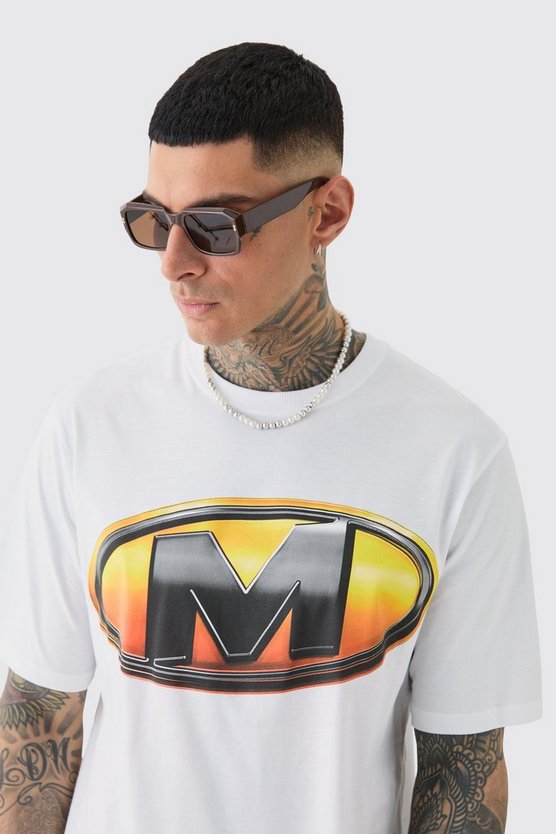 Tall T-Shirt mit M Logo-Print