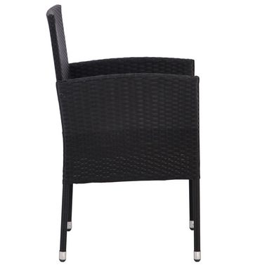vidaXL Gartenstuhl Gartenstühle 2 Stk. Poly-Rattan Schwarz (2 St)