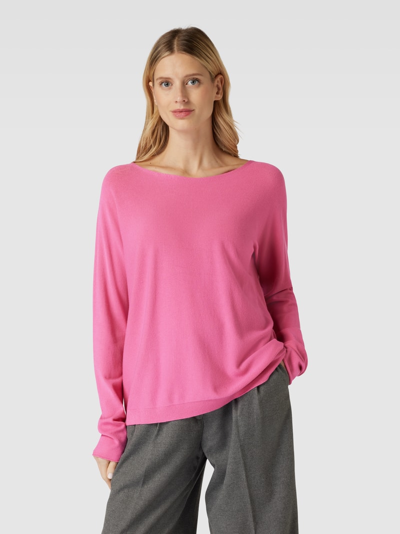 Strickpullover mit Rundhalsausschnitt in pink