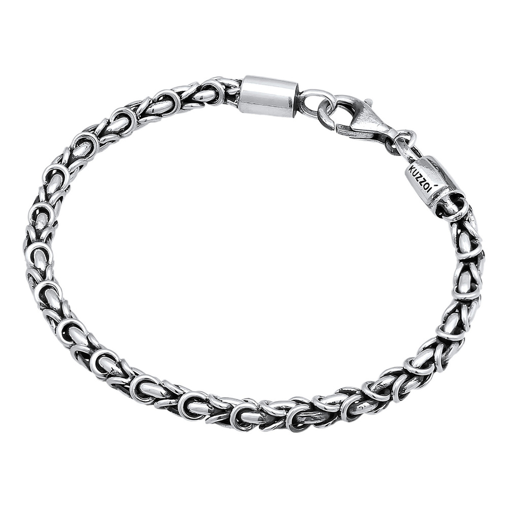 KUZZOI KUZZOI Bracelet Hommes de base Massive Moderne en argent sterling 925 Bracelet