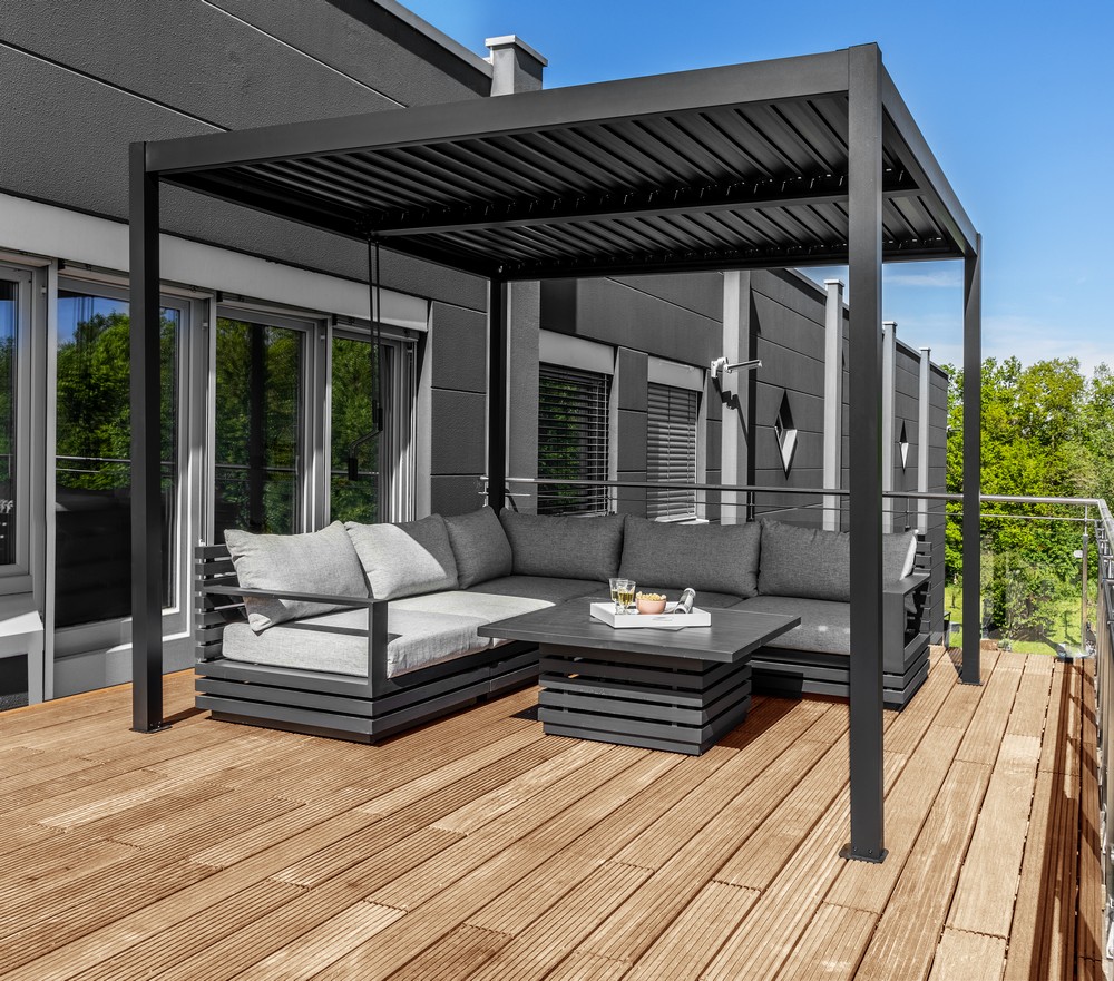 HC Garten & Freizeit Bioklimatische Pergola, Pavillon 3 x 3 m