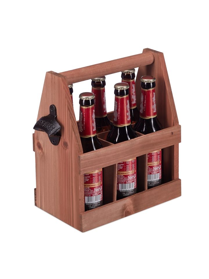 relaxdays Bierträger in Braun günstig kaufen onesize