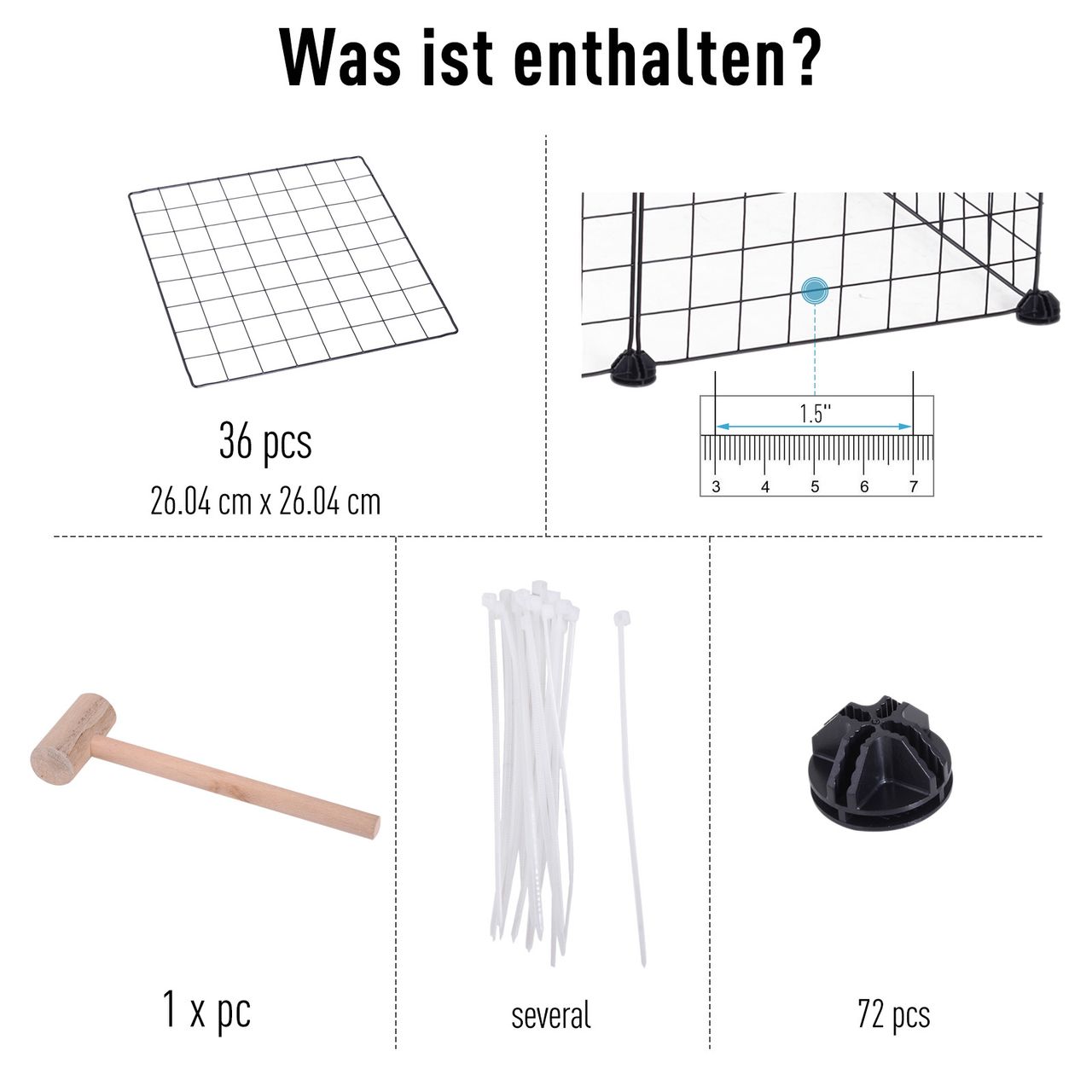 PawHut Freigehege Laufgitter DIY Welpenlaufstall Gittergehege Metallgitter
