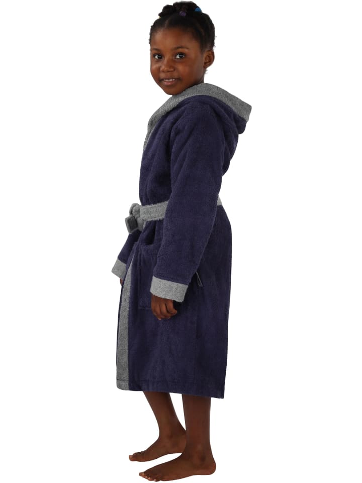 normani Frottee Kinderbademantel aus Bio-Baumwolle in Lila günstig kaufen