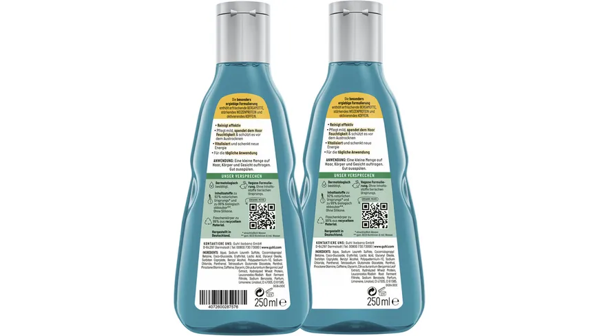 GUHL MEN 3 in 1 Frische & Pflege belebendes 3 in 1 Shampoo 500 ml