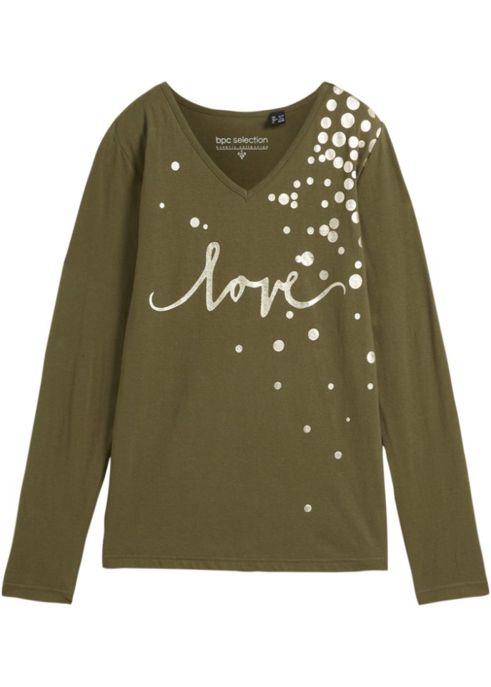 Langarmshirt mit Metallic-Print