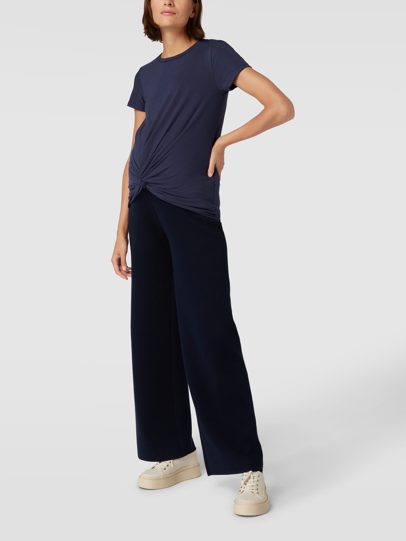 Umstands-T-Shirt mit Knotendetail in marineblau