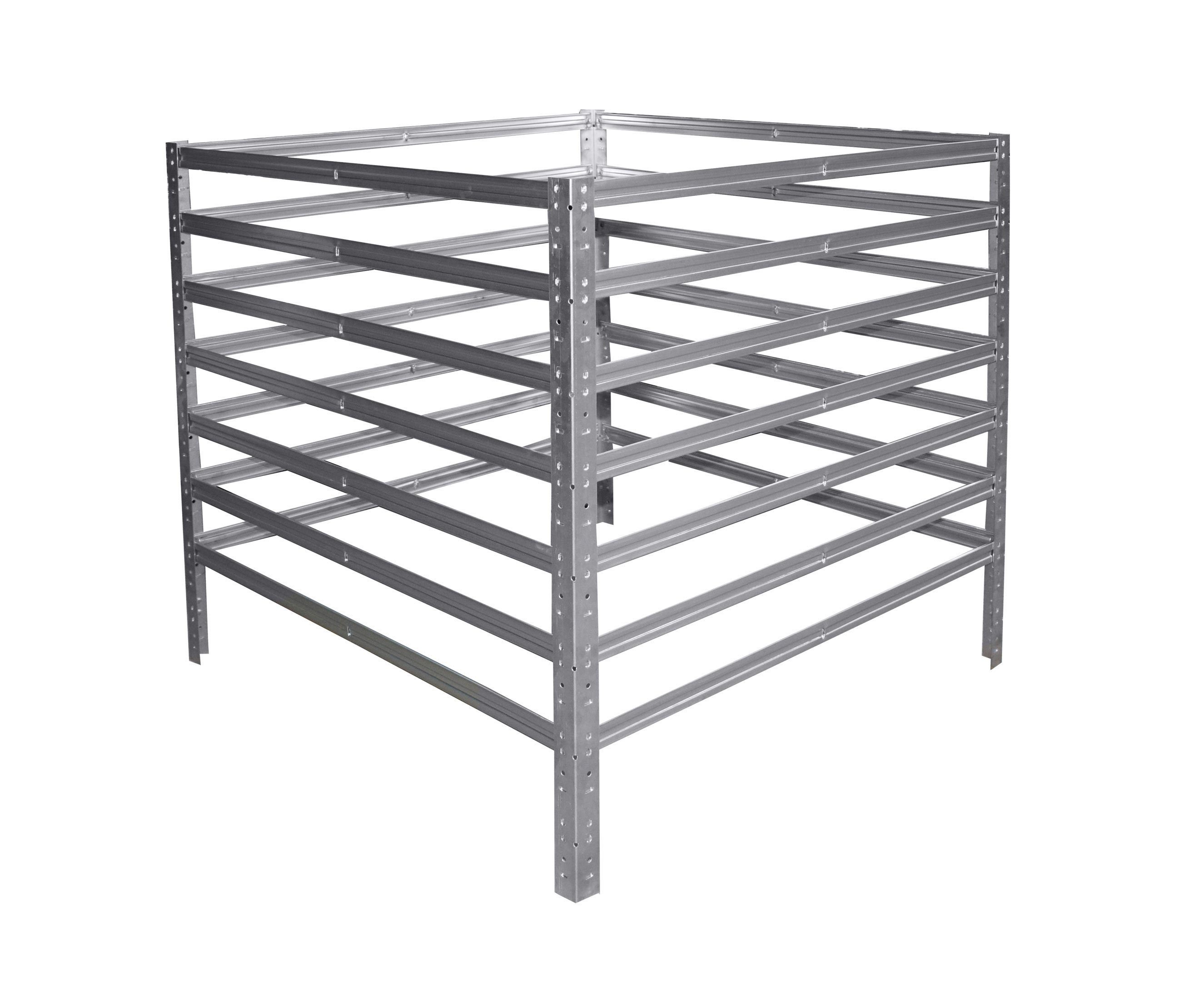 shelfplaza Komposter HOME, BxTxH: 70x70x90 cm, Kompostierer als Metallkomposter in verzinkt, Komposter Metall als Compost Bin & Kompostbehälter, Steck-Komposter für Garten