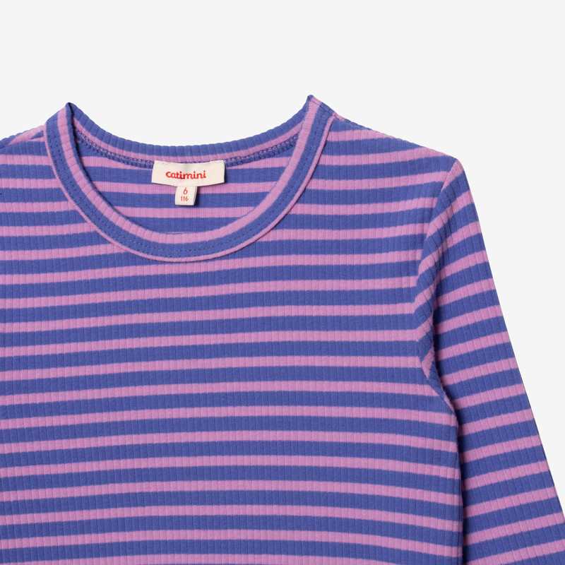 T-shirt fille violet rayé Catimini