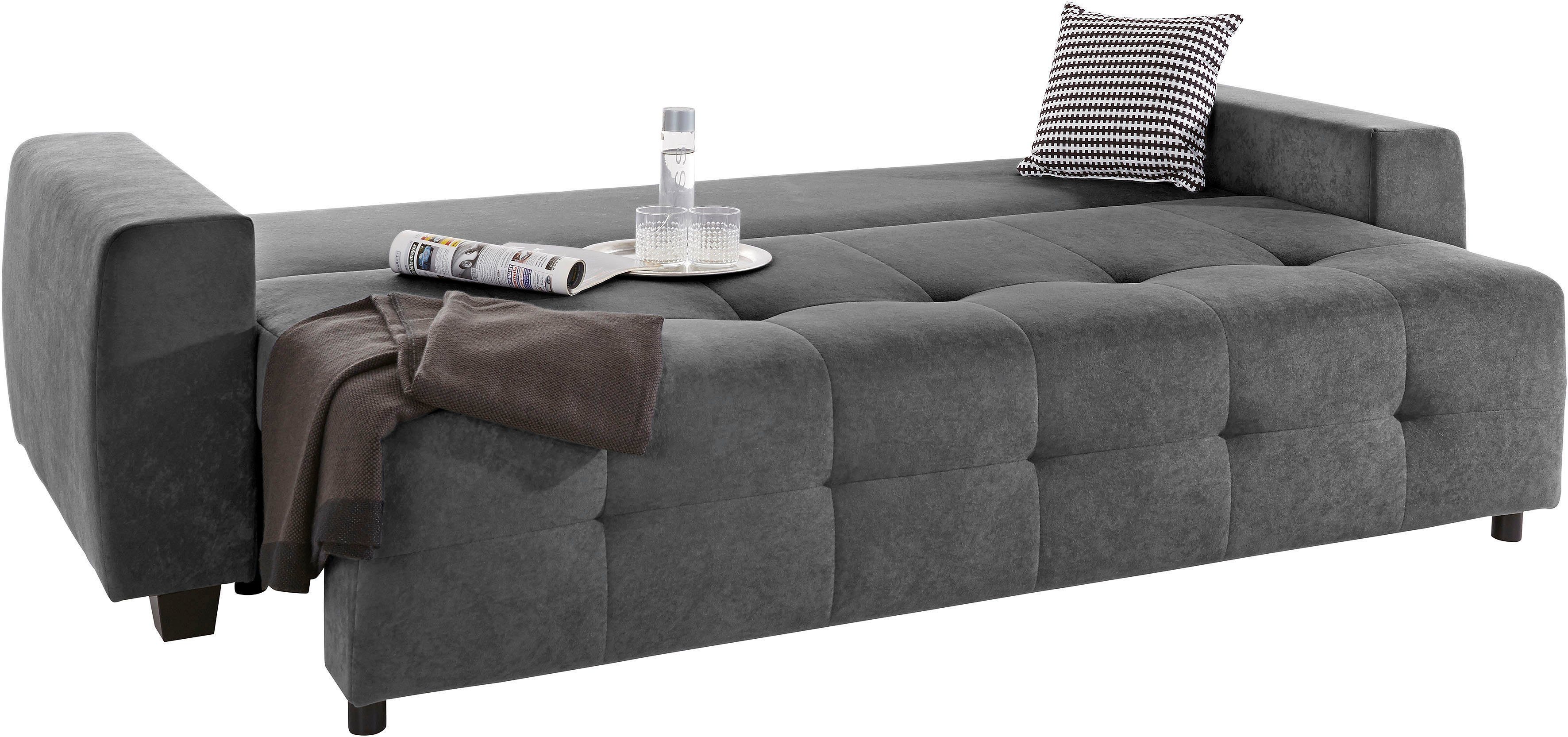 COLLECTION AB Schlafsofa Bella, mit Bettfunktion und Bettkasten, inkl. loser Rücken- und Zierkissen
