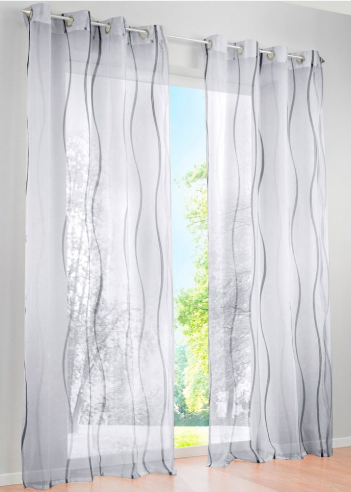 Gardine mit Wellenmuster (1er Pack)