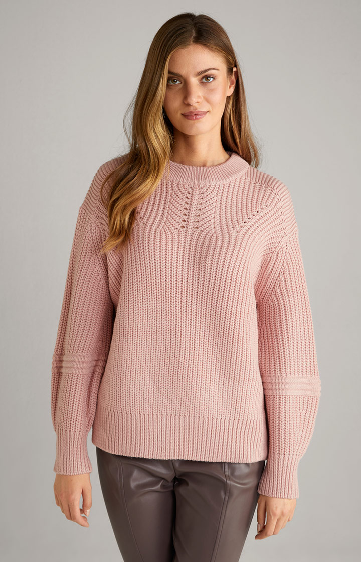Wool-Mix Strickpullover in Dark Rosé