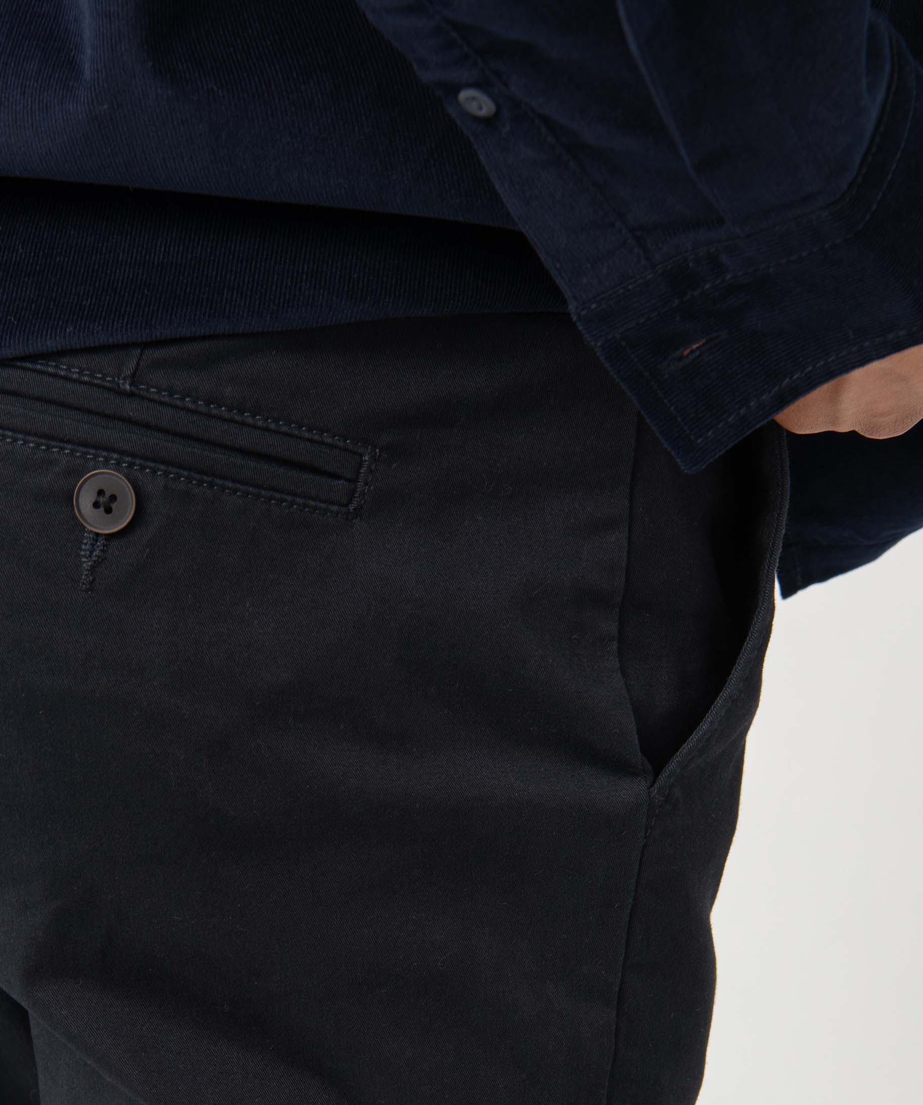 Pantalon chino en coton stretch homme noir | GEMO